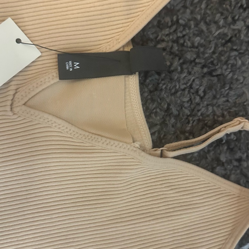 Francesca's Collections Cream Ribbed Camisole - Picture 3 of 5